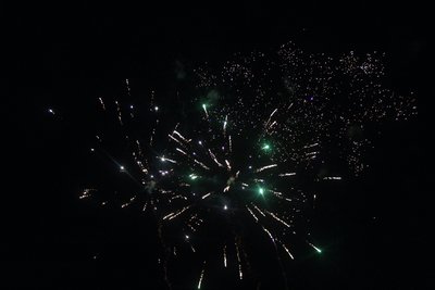 Firework burst in night sky